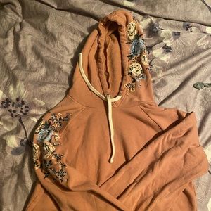 Cropped Floral Hoodie